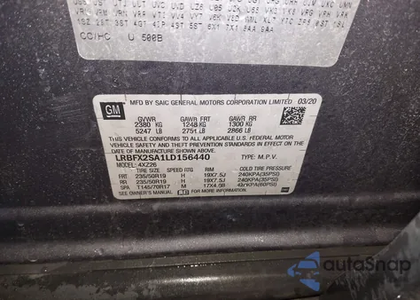 2020 Buick Envision Awd Essence z USA, uszkodzony, nr VIN LRBFX2SA1LD156440